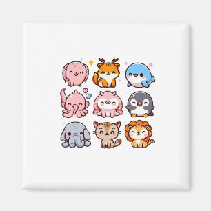 Dieren uit de dierentuin Cute Cartoon Sticker Magneet