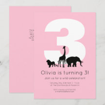 Dieren uit de dierentuin roze kinderverjaardagsfee