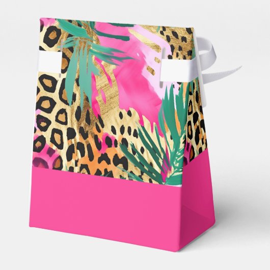 Dieren uit de Safari Vacht Afdrukken & Palmbladere Bedankdoosjes (Achterkant)