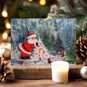  dieren uit de Santa and Woodland Feestdagenkaart