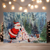  dieren uit de Santa and Woodland Feestdagenkaart