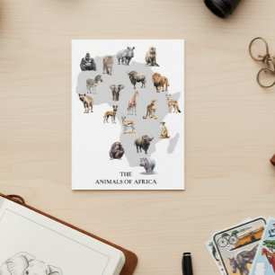 Dieren van Afrika Safari Wildlife Briefkaart