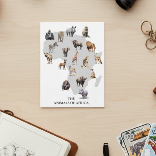 Dieren van Afrika Safari Wildlife Briefkaart