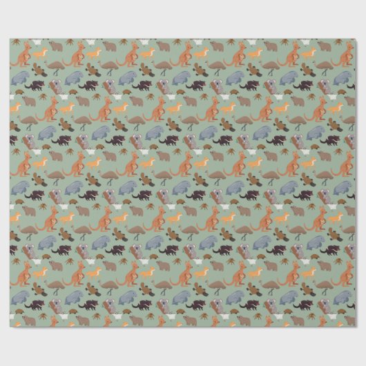 Dieren van Australië Aussie Wildlife Cadeaupapier (Vlak)