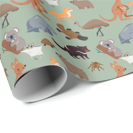Dieren van Australië Aussie Wildlife Cadeaupapier (Rol Hoek)