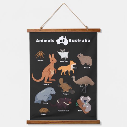 Dieren van Australië Aussie Wildlife Hangend Wandkleed (Voorkant)