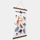 Dieren van Australië Aussie Wildlife Hangend Wandkleed (Gebogen)