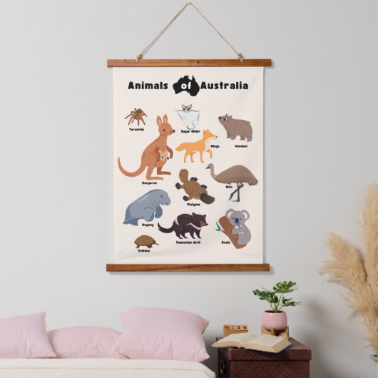 Dieren van Australië Aussie Wildlife Hangend Wandkleed (Slaapkamer)