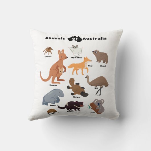 Dieren van Australië Aussie Wildlife Kussen (Achterkant)