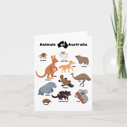 Dieren van Australië Aussie Wildlife Notitiekaartje (Voorkant)
