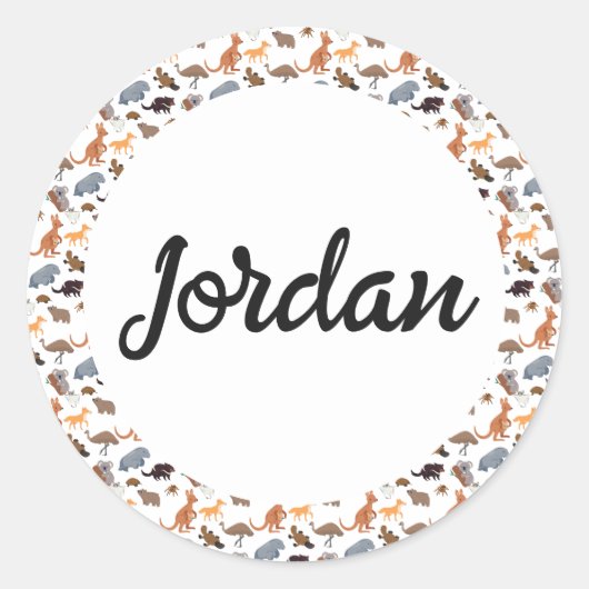 Dieren van Australië Aussie Wildlife Ronde Sticker (Voorkant)