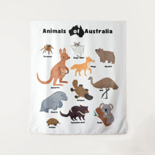 Dieren van Australië Aussie Wildlife Wandkleed