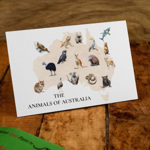 Dieren van Australië   Briefkaart