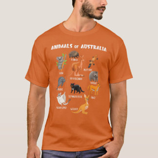 Dieren van Australië Educatieve Kangoeroe voor kin T-shirt