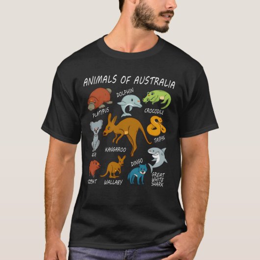 Dieren Van Australië retro T-shirt (Voorkant)