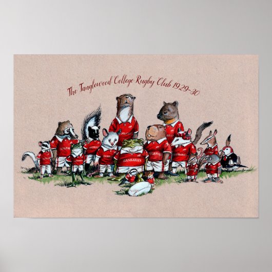 Dieren van Big Rock: The Tanglewood College Rugby Poster (Voorkant)