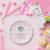 Dieren van de Ark van Noach Roze Gingham Papieren Bordje (Feest)