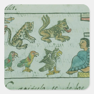 Dieren van de Aztec Emperor Vierkante Sticker