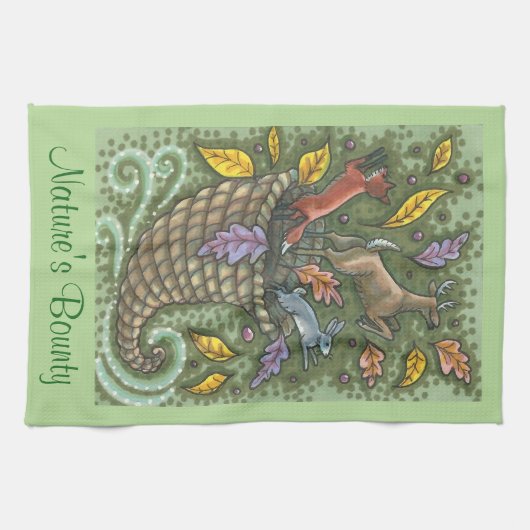 DIEREN VAN DE natuur, WILDLIFE CORNUCOPIA TOWEL Theedoek (Horizontaal)