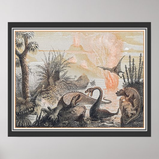 Dieren van de Prehistorische Wereld ca. jaren twin Poster (Voorkant)