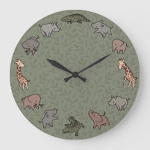 Dieren van de safari (olifant, giraffe, krokodil &