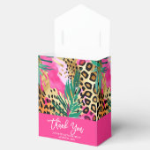 Dieren van de Safari Vacht Afdrukken & Palmbladere Bedankdoosjes (Geopend)