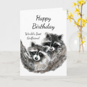 Dieren van de Wasbeer van de Verjaardag van het Kaart (Gele Bloem)