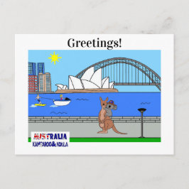 Dieren van de Wereld, Australië: Kangoeroe & Koala Feestdagenkaart