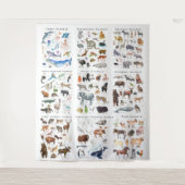 Dieren van de Wereld | Educatieve Klas Wandkleed (Voorkant)