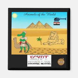Dieren van de Wereld, Egypte: Krokodil & Kameel Magneet