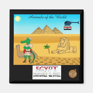Dieren van de Wereld, Egypte: Krokodil & Kameel Magneet