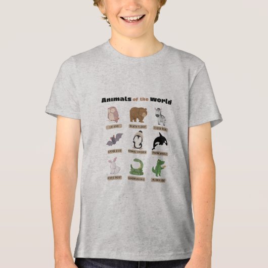 Dieren van de Wereld - Grappig Alternatief Dier Na Tri-Blend Shirt (Voorkant)