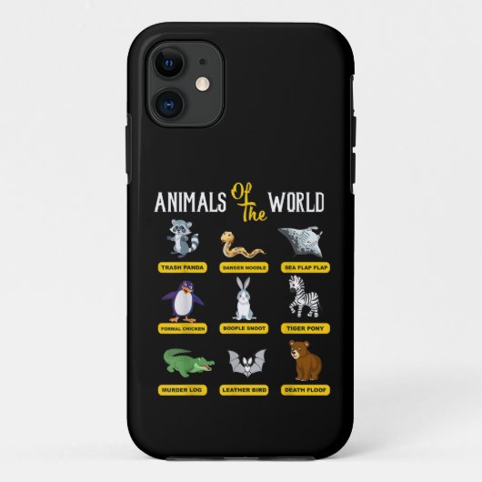 Dieren Van De Wereld Grappige Dieren Echte Namen Case-Mate iPhone Case (Achterkant)