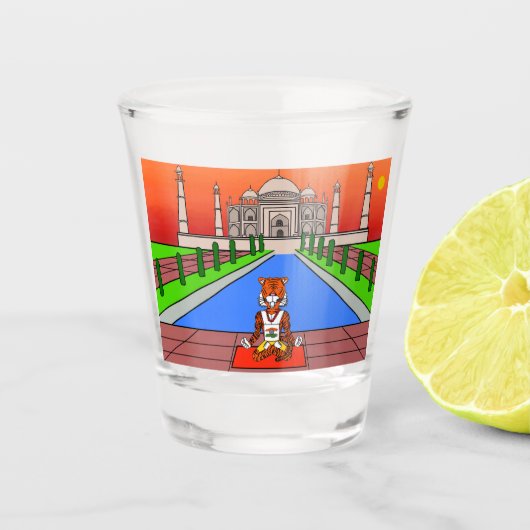 Dieren van de Wereld, India: Tijger Shot Glas (Voorkant)