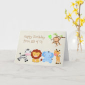 Dieren van dierentuin kaart (Gele Bloem)