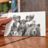 Dieren van het Beer van Alaska Portrait Moose Wolf Briefkaart