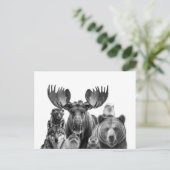Dieren van het Beer van Alaska Portrait Moose Wolf Briefkaart (Staand voorkant)