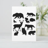 Dieren van het bos, wilde dieren bedankkaart (Staand voorkant)