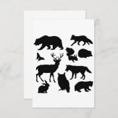 Dieren van het bos, wilde dieren bedankkaart (Voorkant / Achterkant)