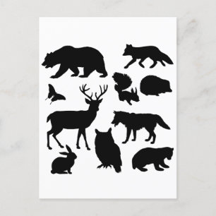 Dieren van het bos, wilde dieren briefkaart