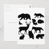Dieren van het bos, wilde dieren briefkaart (Voorkant / Achterkant)