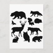 Dieren van het bos, wilde dieren briefkaart (Voorkant)