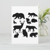 Dieren van het bos, wilde dieren feestdagenkaart (Staand voorkant)