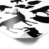 Dieren van het bos, wilde dieren foto afdruk (Hoek)