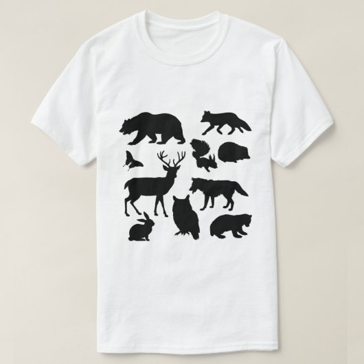Dieren van het bos, wilde dieren t-shirt (Design voorkant)