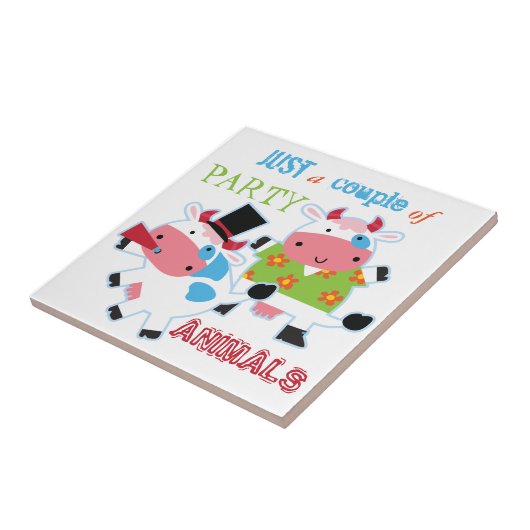 Dieren van koe tegeltje (Zijkant)