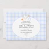 Dieren van Noah's Ark Blauw Gingham Kaart (Achterkant)