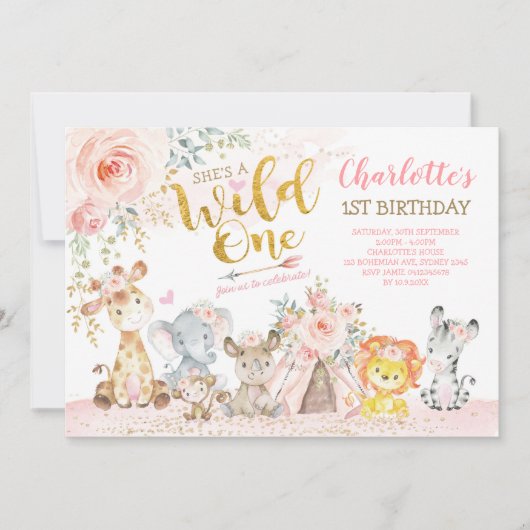 Dieren van Oerwouden van meisjes Wilde 11e verjaar Kaart (Voorkant)