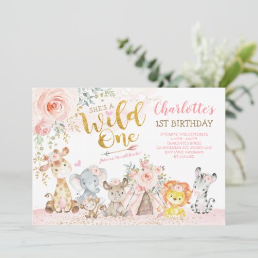 Dieren van Oerwouden van meisjes Wilde 11e verjaar Kaart (Staand voorkant)