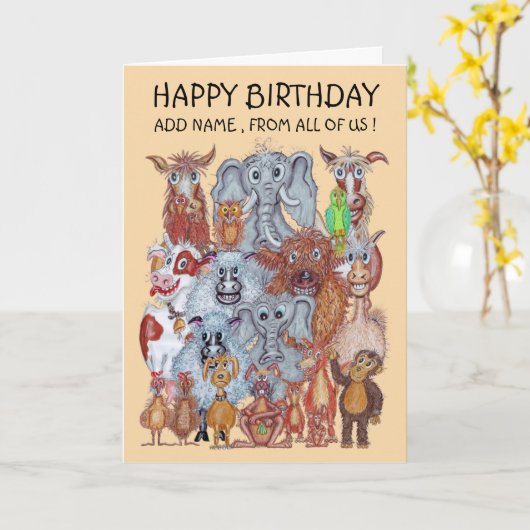 Dieren van ons allemaal kaart (Gele Bloem)